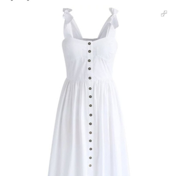 White Button Down Dress - Picture 3 of 7